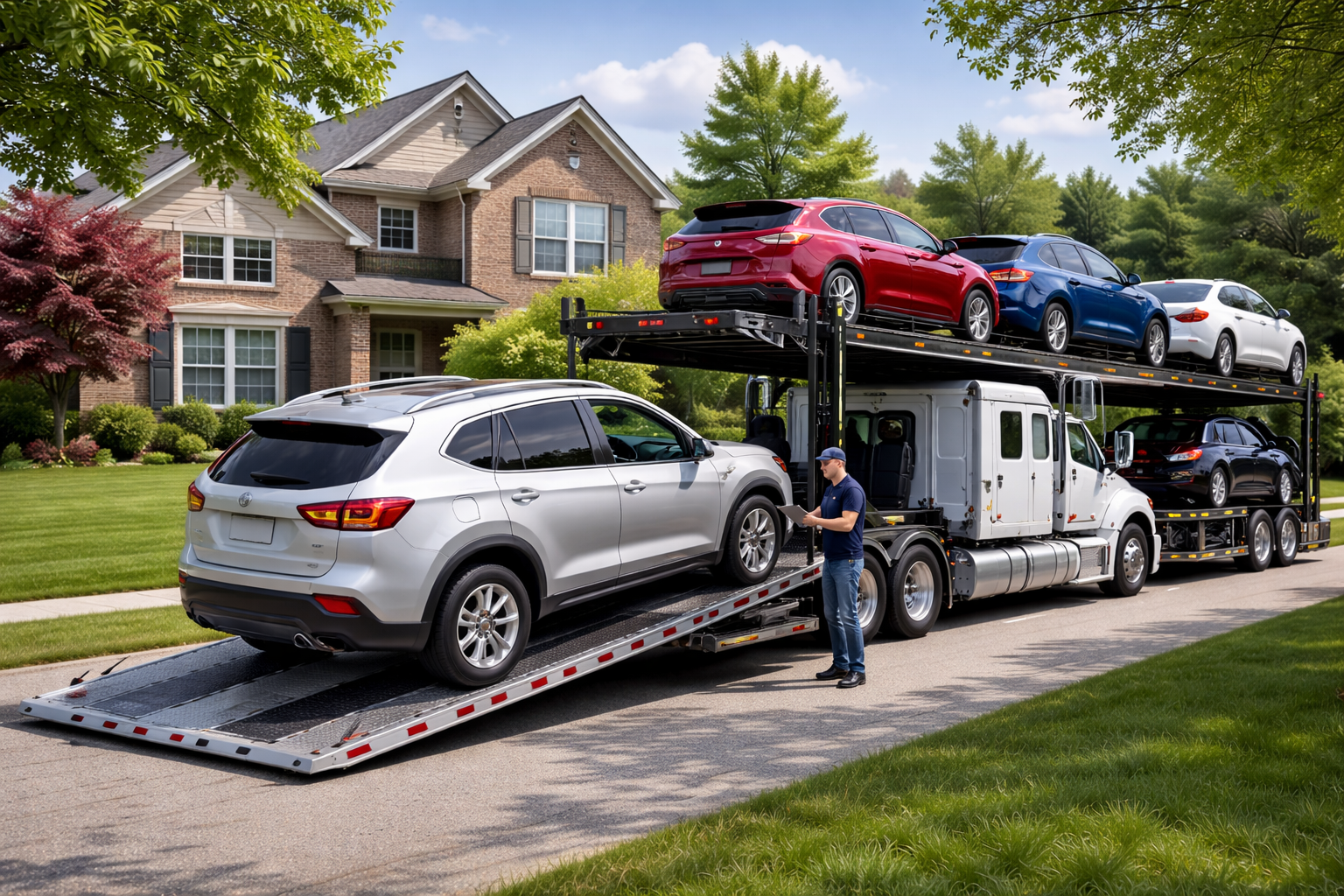 Door-to-door car shipping service delivering vehicle to home in Hammond Indiana